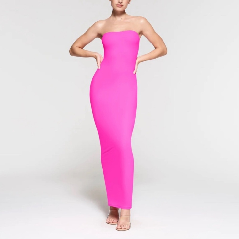 NWT Skims Fits Everybody Tube Maxi Dress Neon Orchid Size Large